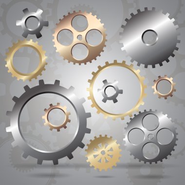 dişli çarkları metal siluet bağlı