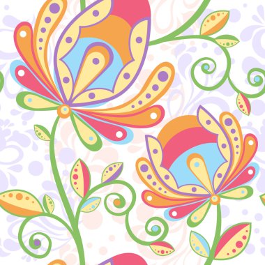 etnik çiçek seamless modeli