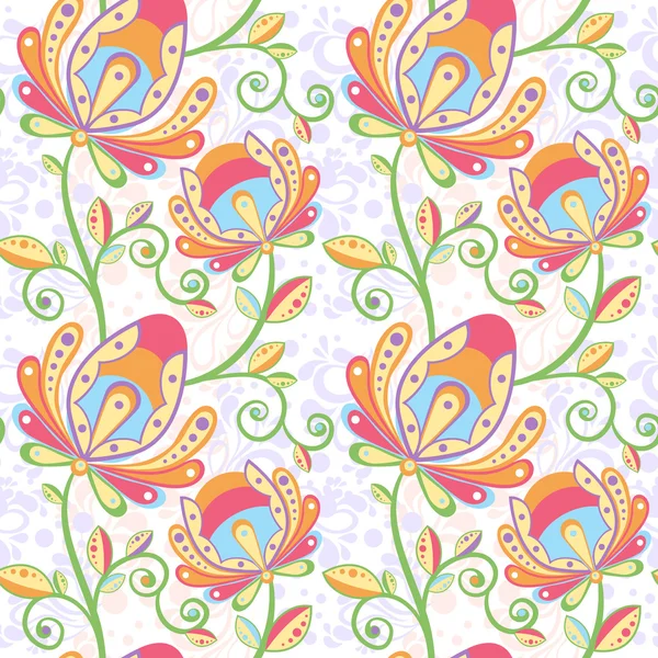 Ethnic floral seamless pattern — Stock Vector