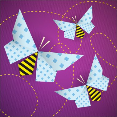 desen renkli origami arılar