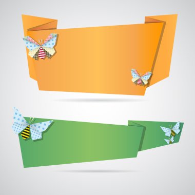 Origami notepaper Not sayfaları katlanmış