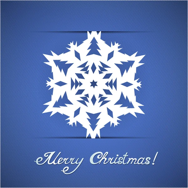 Paper origami christmas snowflake card — Stock Vector