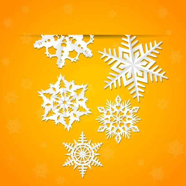 Carta origami Natale carta fiocco di neve — Vettoriale Stock