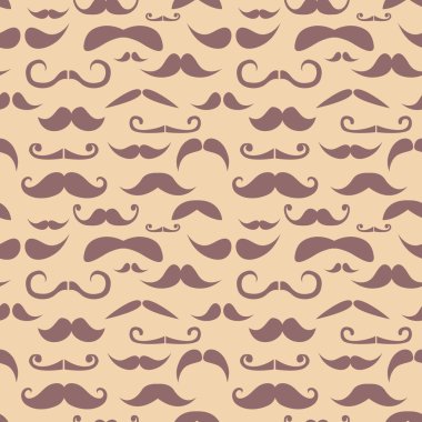 Retro hipster bıyık trendy seamless modeli
