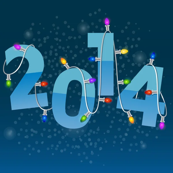 Carte Nouvel An avec guirlande de Noël — Image vectorielle