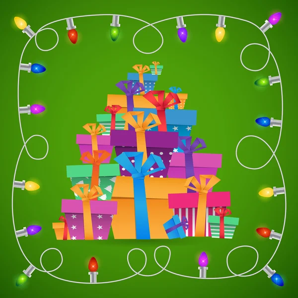 Neujahr Origami Papier Geschenkboxen 2014 — Stockvektor