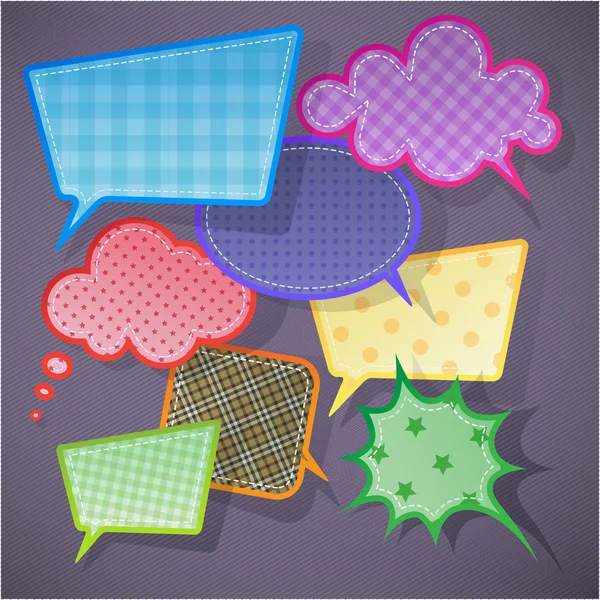 Bulles de parole colorées rondes et carrées — Image vectorielle