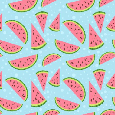 Watermelon vector colorful seamless pattern clipart
