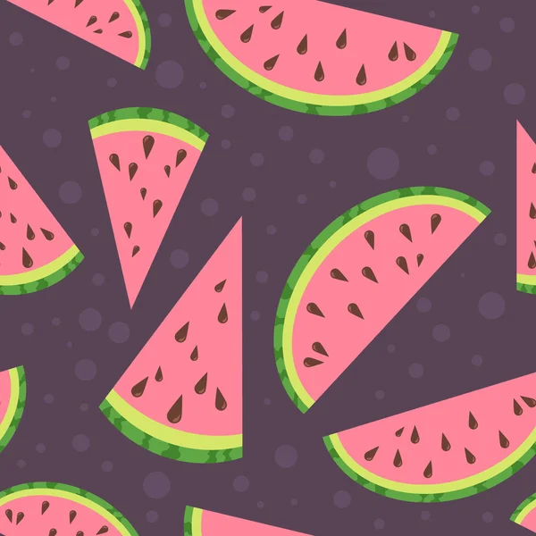 Watermeloen vector kleurrijke naadloze patroon — Stockvector