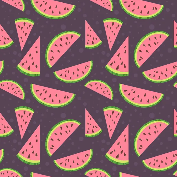 Watermelon vector colorful seamless pattern — Stock Vector