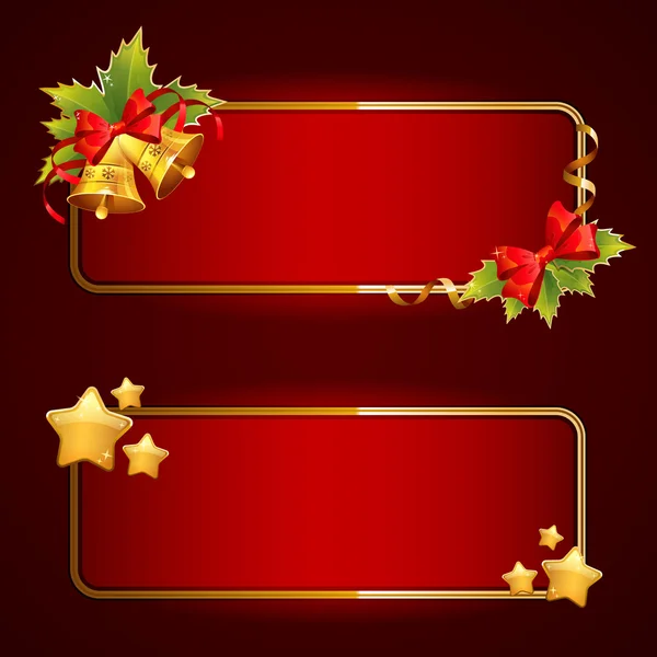 Sada vánoční světlý prázdné slavnostní prapory — Stockový vektor