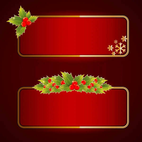 Navidad brillantes banderas festivas en blanco conjunto — Vector de stock