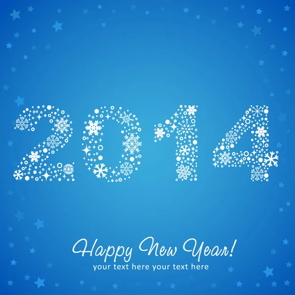 2014 Neujahr glänzende Einladung Postkarte — Stockvektor