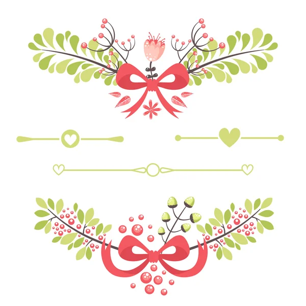 Elegante floral decoratieve elementen voor viering kaarten — Stockvector