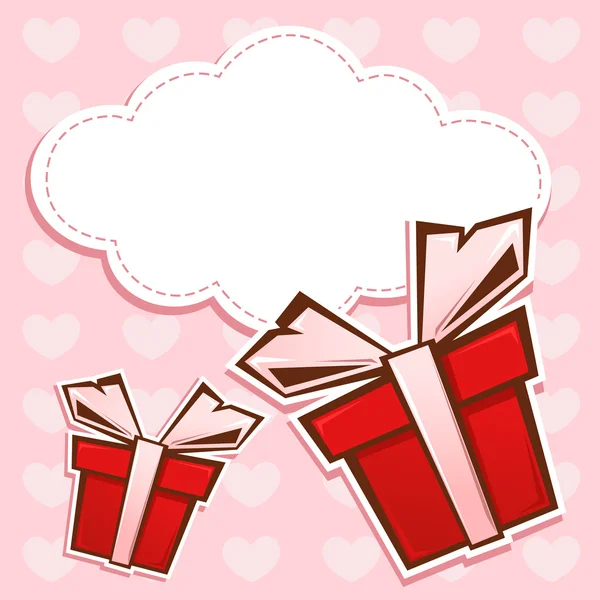 Αγάπη προσκλητήριο με κουτιά δώρων — Διανυσματικό Αρχείο