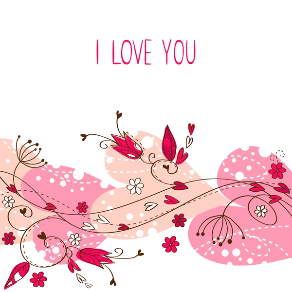 Elegante amor de San Valentín postal floral — Vector de stock