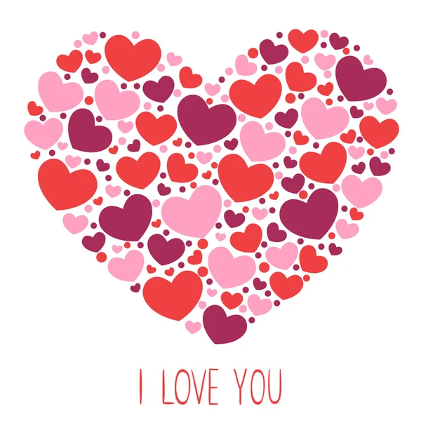 かわいいバレンタイン愛のお祝いカード — ストックベクタ