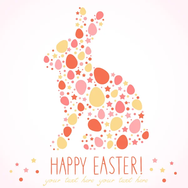 Easter bunny silhouette card — Stock Vector