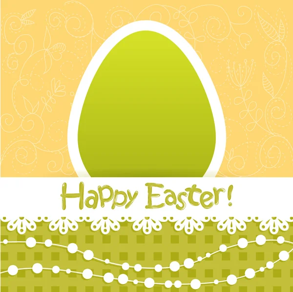 Easter egg floral card — Stock Vector