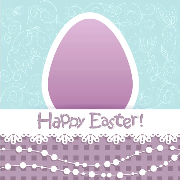 Easter egg floral card — Stock Vector