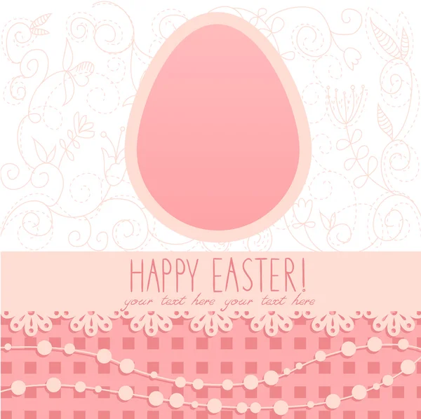 Cartão floral de ovo de Páscoa —  Vetores de Stock