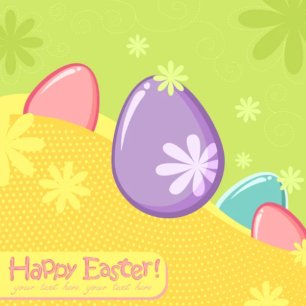 Saludo de Pascua postal decorativa — Vector de stock