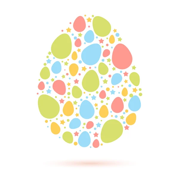 Easter egg stylized cute greeting — Stock Vector