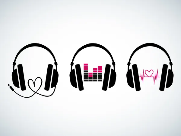Yaratıcı müzik kulaklık logo koymak Telifsiz Stok Illüstrasyonlar