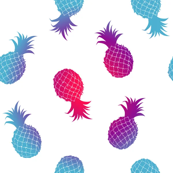 Pineapples colorful seamless texture pattern — Stock Vector