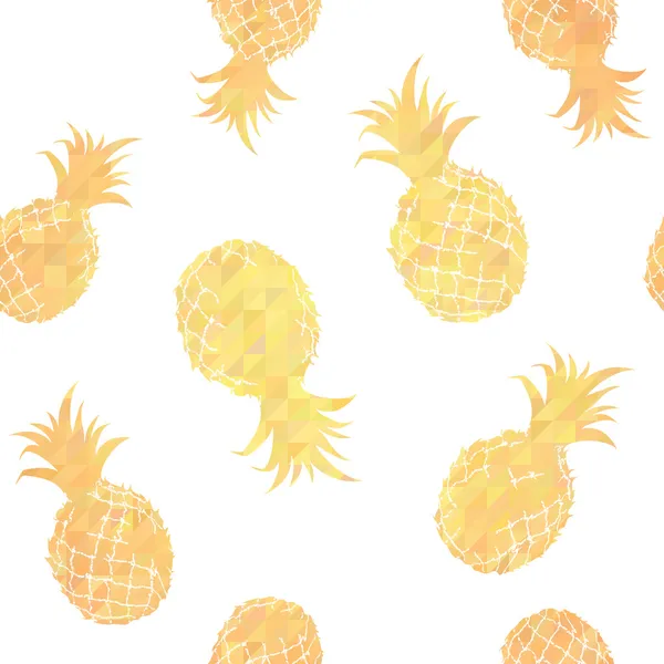 Geometric seamless pattern with pineapples — Stock Vector