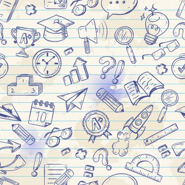 geri okul Dikişsiz desen için bir alıştırma kitabı