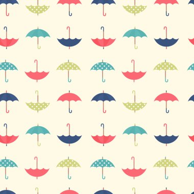 set, düz bir şemsiye ile sonbahar seamless modeli