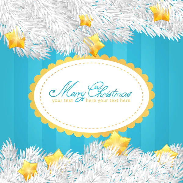 Elementos de Navidad invitación tarjeta de oro — Vector de stock