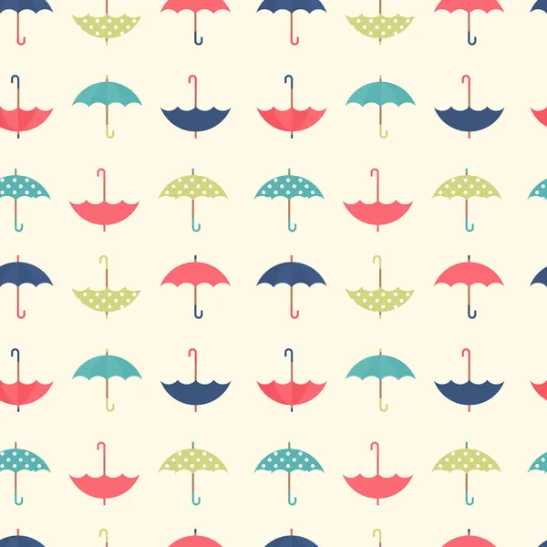 Autumn seamless pattern with a set flat umbrellas — Stock Vector