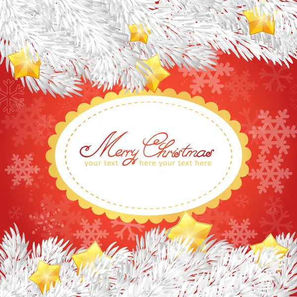 Elementos de Navidad invitación tarjeta de oro — Vector de stock