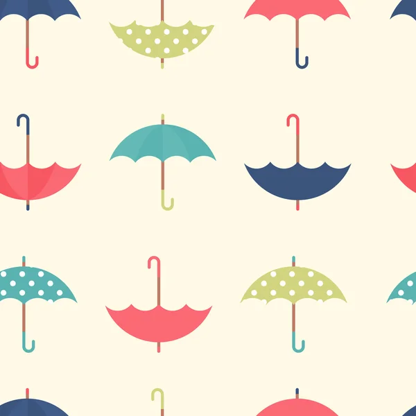 Modèle sans couture d'automne avec un ensemble de parapluies plats — Image vectorielle