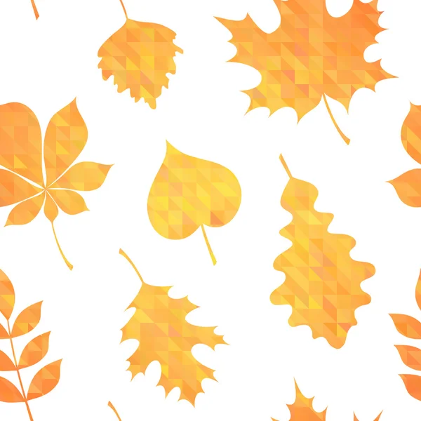 Autumn leaves silhouettes colorful seamless pattern — Stock Vector