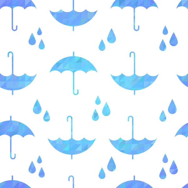 Cute autumn seamless pattern with a set of flat umbrellas — Stock Vector