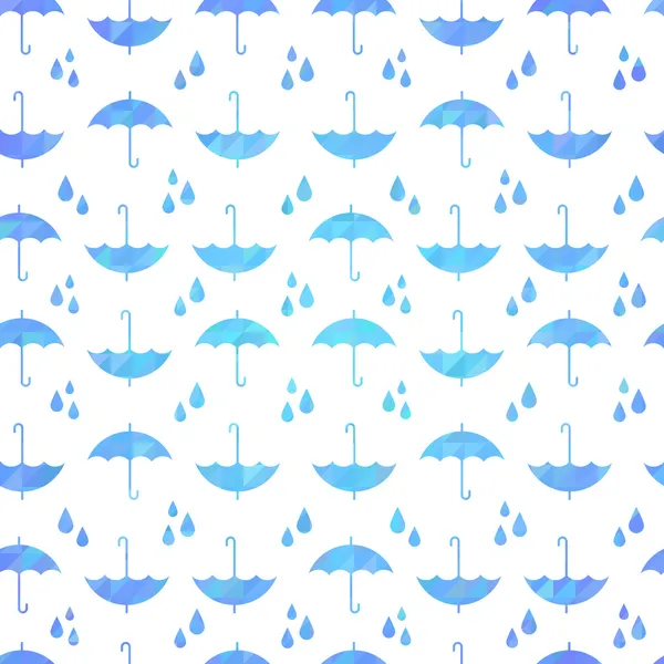 Cute autumn seamless pattern with a set of flat umbrellas — Stock Vector