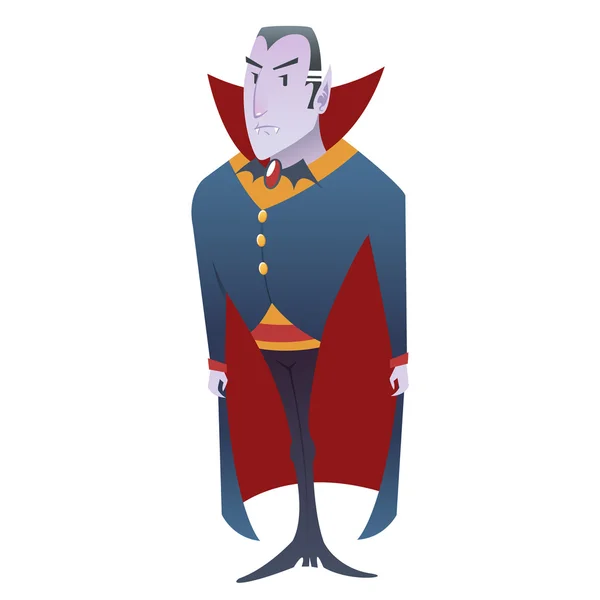 Funny cartoon Dracula vampire character — Stock Vector