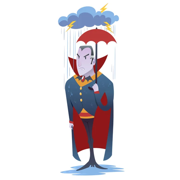 Funny cartoon Dracula vampire character — Stock Vector