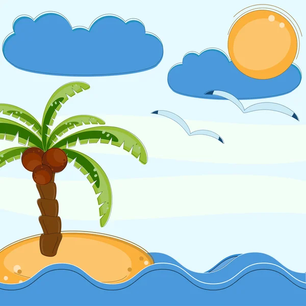 Deniz ve palmiye desen