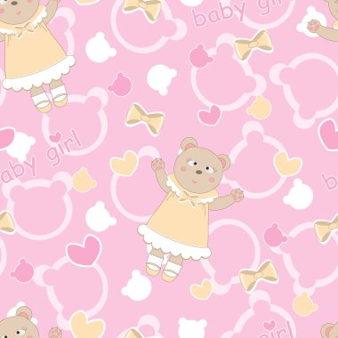 Bebek duş seamless modeli ile sevimli ayılar