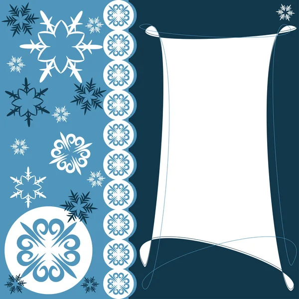 Christmas and New Year greeting card with snowflakes — Stock Vector