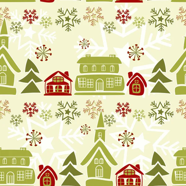 크리스마스와 새해의 정수리없는 패턴 — 스톡 벡터