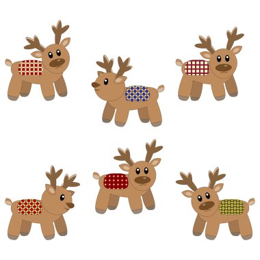 şirin geyikler desen. vektör çizim