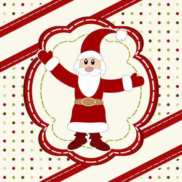 Mutlu Noeller ve mutlu yeni yıl kartı Noel Baba ile — Stok Vektör