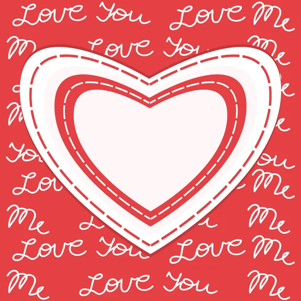 Valentinstag Grußkarte mit Herz und Rahmen — Stockvektor