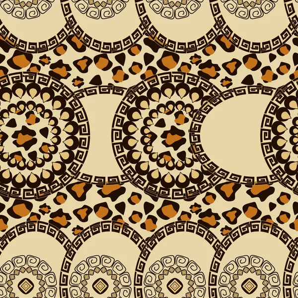 Afrikaanse stijl naadloos met cheetah huid patroon — Stockvector