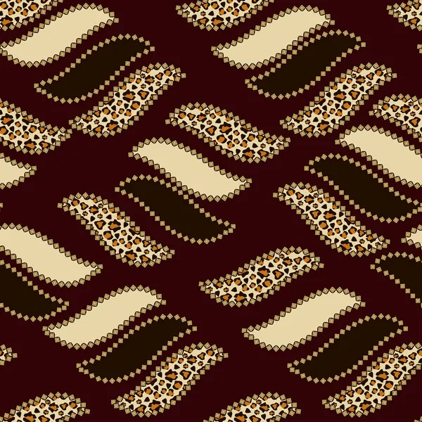 Afrikaanse stijl naadloos met cheetah huid patroon — Stockvector